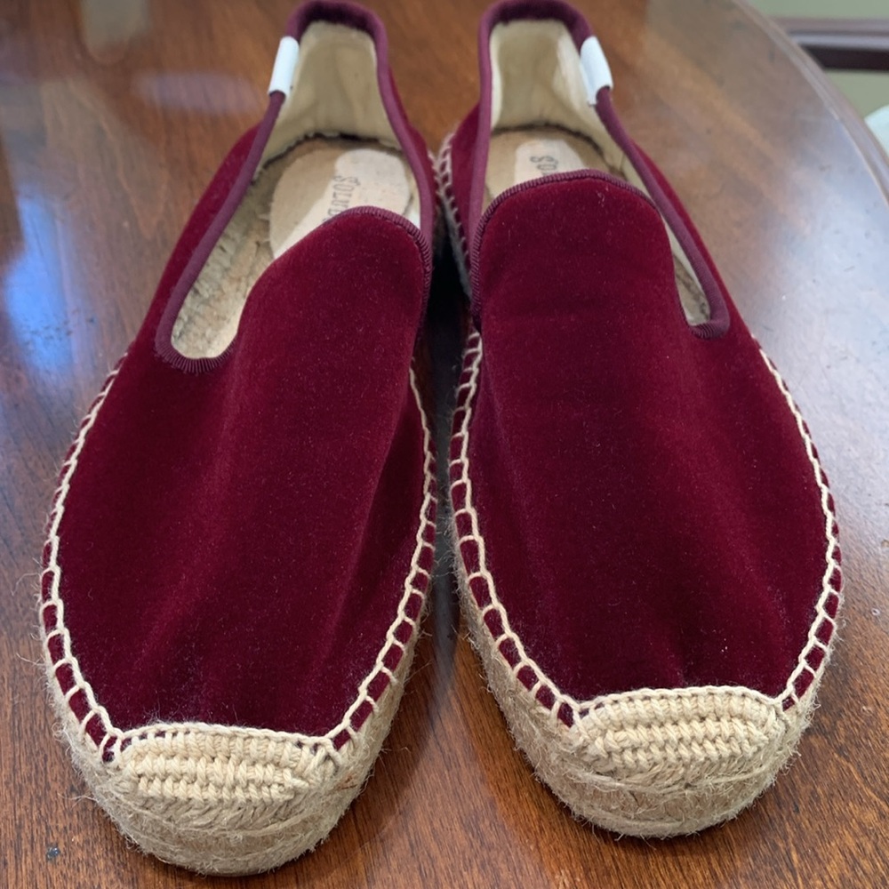 SOLUDOS burgundy velvet espadrilles size 7.5 - Picture 3 of 7